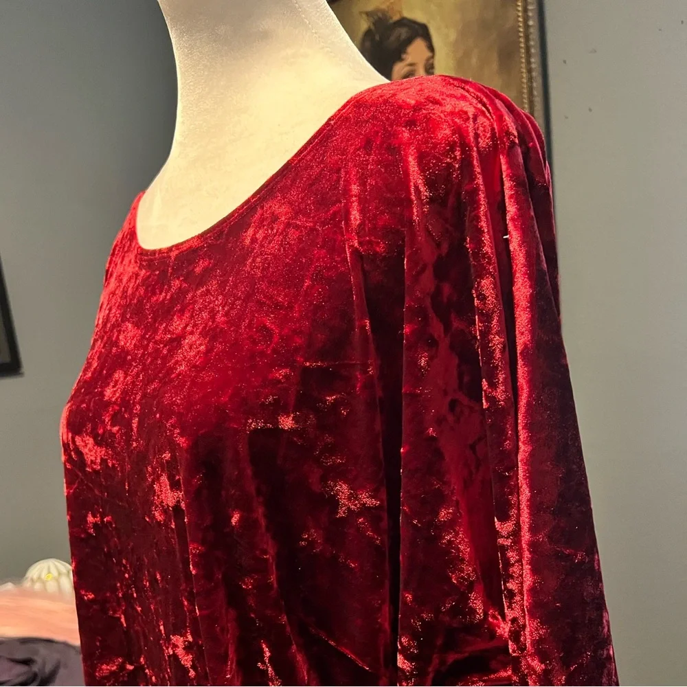 Robbie Bee Women's Red Velvet Midi Dress. In EUC.